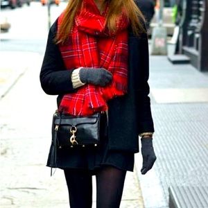 Rebecca Minkoff Womens M.A.C. crossbody bag // black croc embossed, gold chain